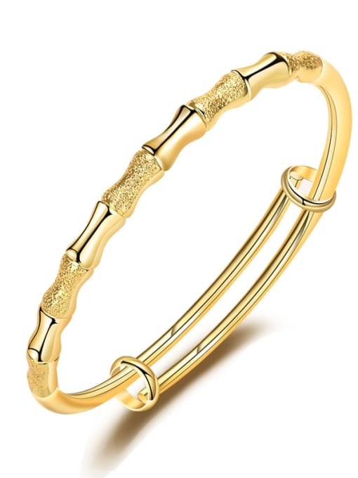 Gold color Brass Geometric Trend Band Bangle