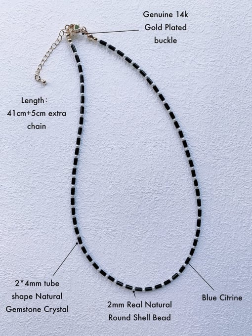 Scarlet White N-STPE-0002 Natural  Gemstone Crystal Beads Chain Handmade Beaded Necklace 1