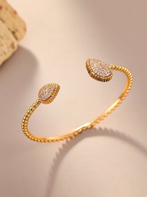 bracelet, Gold color Brass Cubic Zirconia Bracelet