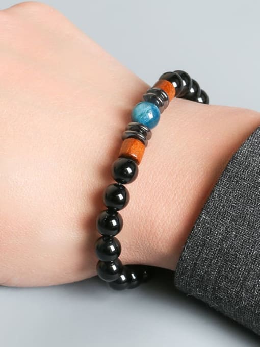 NA-Stone Black onyx jade stitching Minimalist Handmade Beaded Bracelet 1