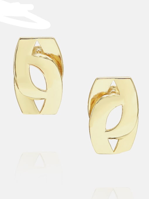 gold Brass Geometric Minimalist Stud Earring