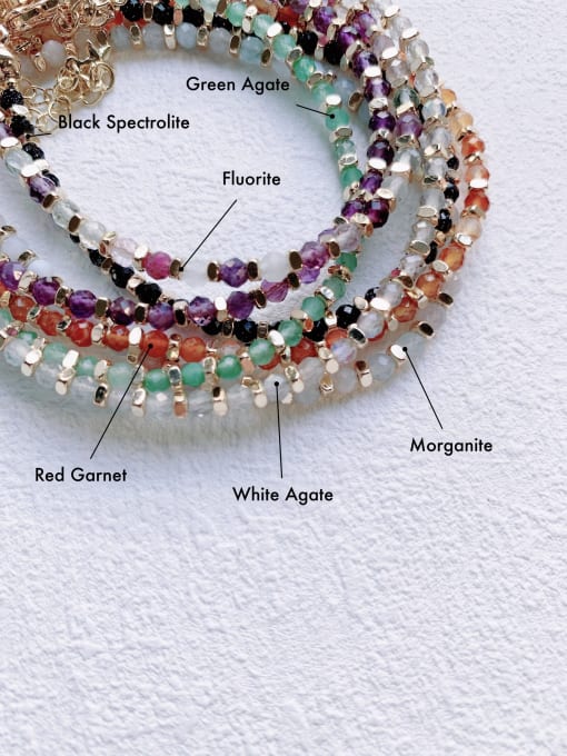 Scarlet White B-ST-003 Natural  Gemstone Crystal Beads Chain Handmade Beaded Bracelet 3