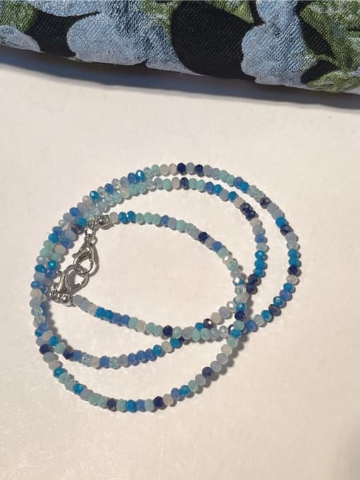Blue Glass Stone Bohemia Beaded Necklace