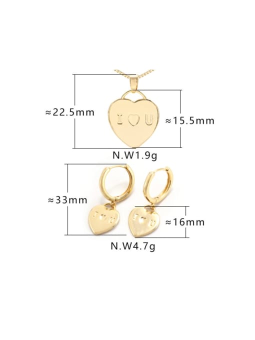 XYZ Brass Heart Letter Minimalist Huggie Earring 3