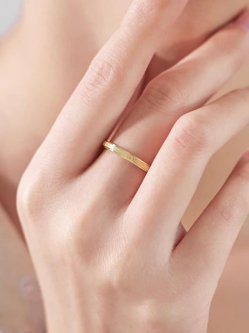 Gold Narrow Edition Matte Ring Titanium Steel Minimalist Ring