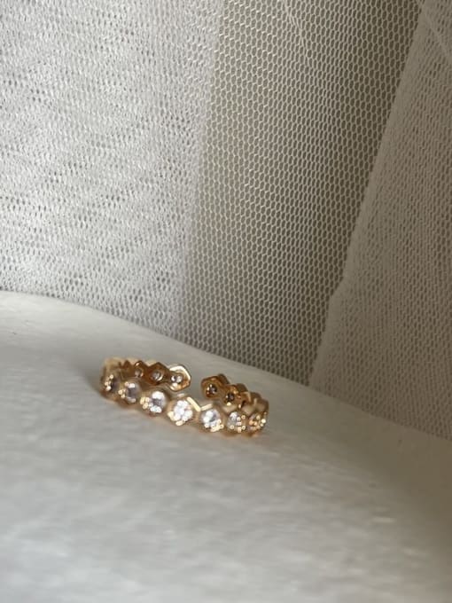 Zircon style Brass Geometric Dainty Ring
