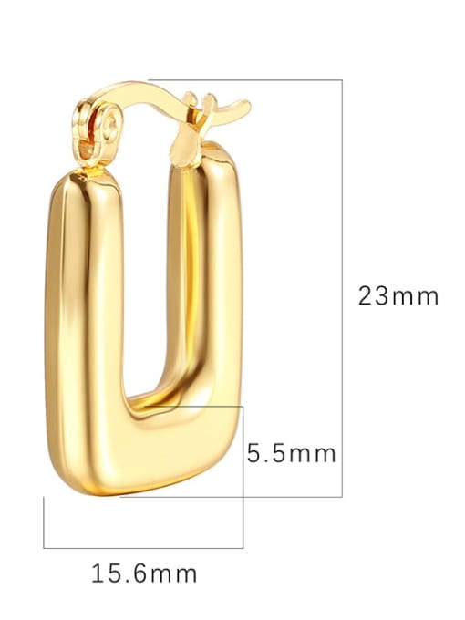 LM Stainless steel Rectangle Drop Earring 2