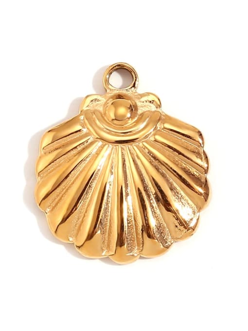Flower Shell Pendant Stainless steel 18K Gold Plated Irregular Charm