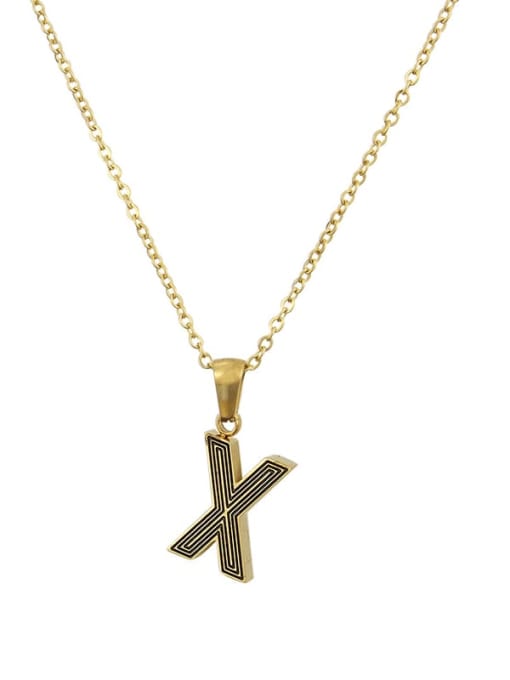 X Stainless steel Letter Initials 26 Letter a to z Necklace