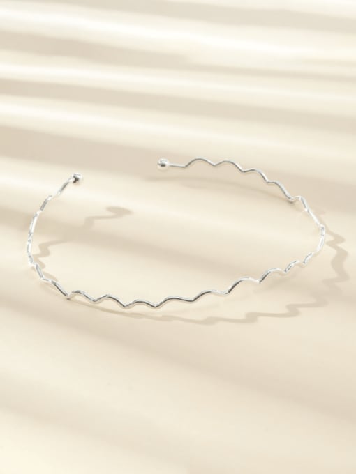 LM Alloy Irregular  Waves Line Minimalist Choker Necklace 0