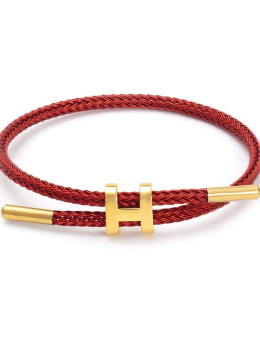 red Titanium Steel Adjustable Bracelet
