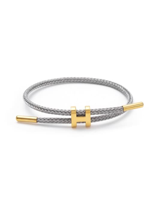 grey Titanium Steel Adjustable Bracelet