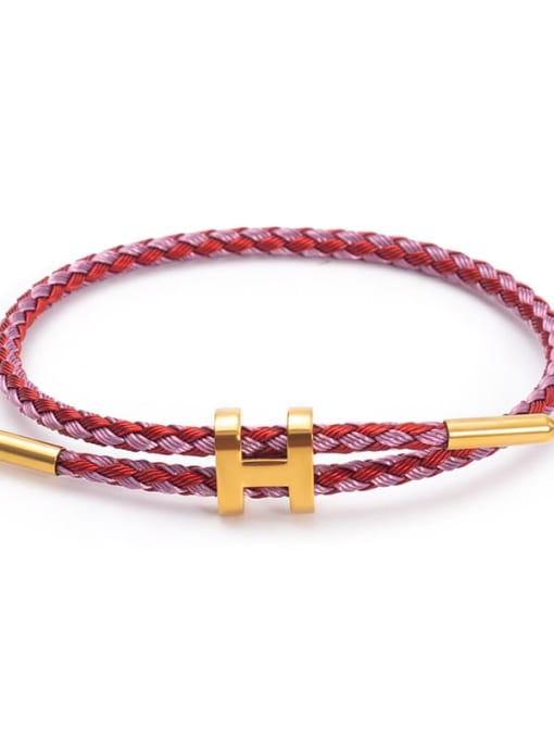 Red Purple Titanium Steel Adjustable Bracelet