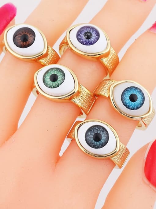 LM Brass Evil Eye Classic Band Ring 1