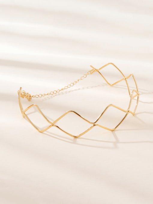 LM Brass Geometric Minimalist Choker Necklace