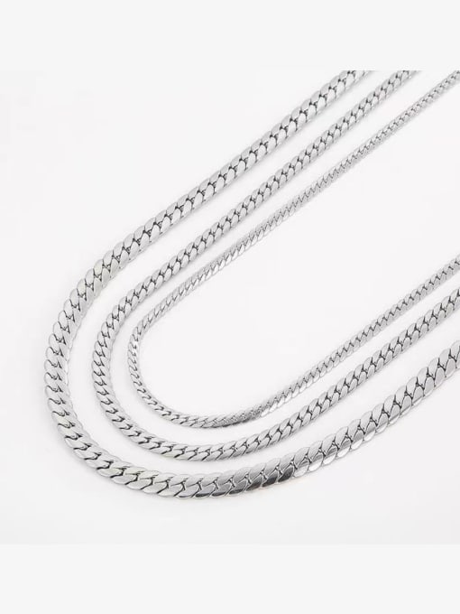 LM Titanium Steel Link cubin Necklace 0