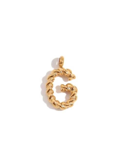 Twists Letter Pendant Gold  G Stainless steel 18K Gold Plated Letter Charm
