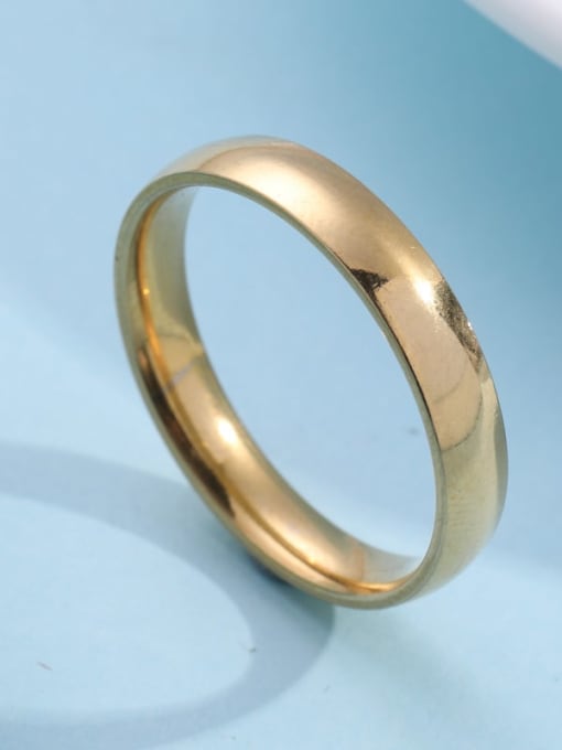 gold Titanium Steel Round Band Ring with 9 sizes