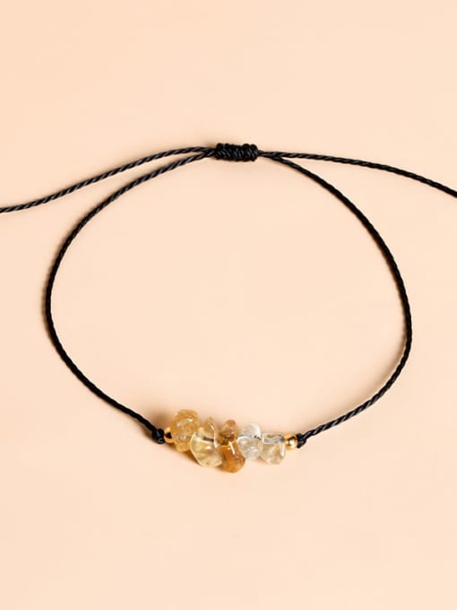 Citrine gravel woven Bracelet Natural Stone Minimalist Adjustable Bracelet