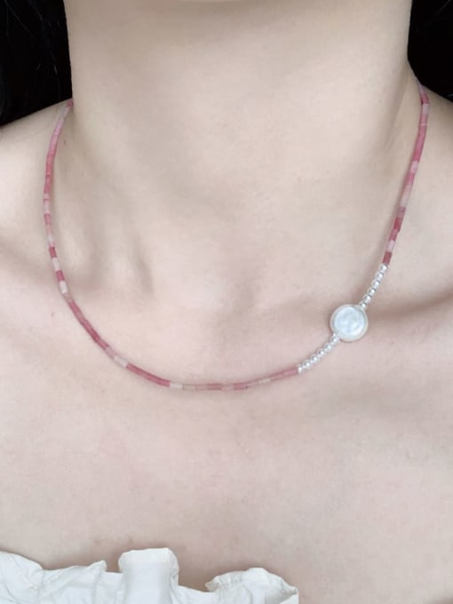 Scarlet White N-STSH-0001 Natural  Gemstone Crystal Beads Chain Handmade Beaded Necklace 3