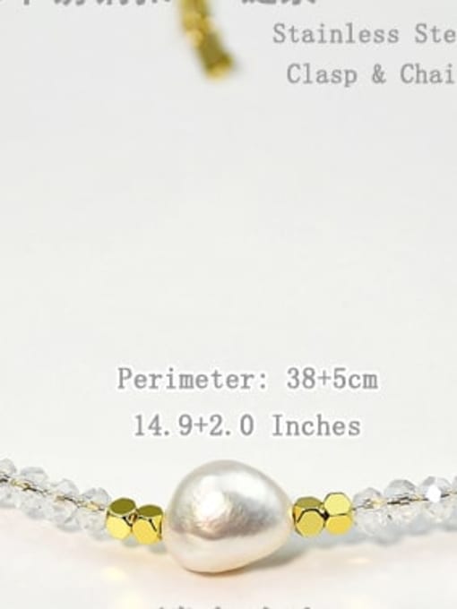 N2612 Y10 Alloy Freshwater Pearl Geometric Dainty Beaded Necklace