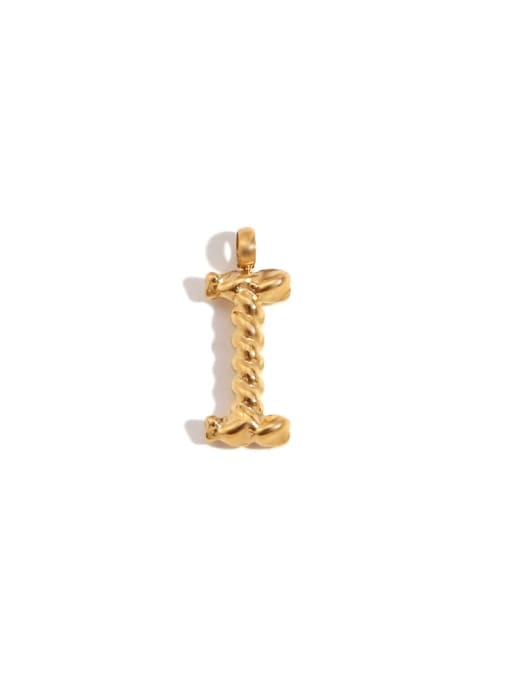 Twists Letter Pendant Gold I Stainless steel 18K Gold Plated Letter Charm
