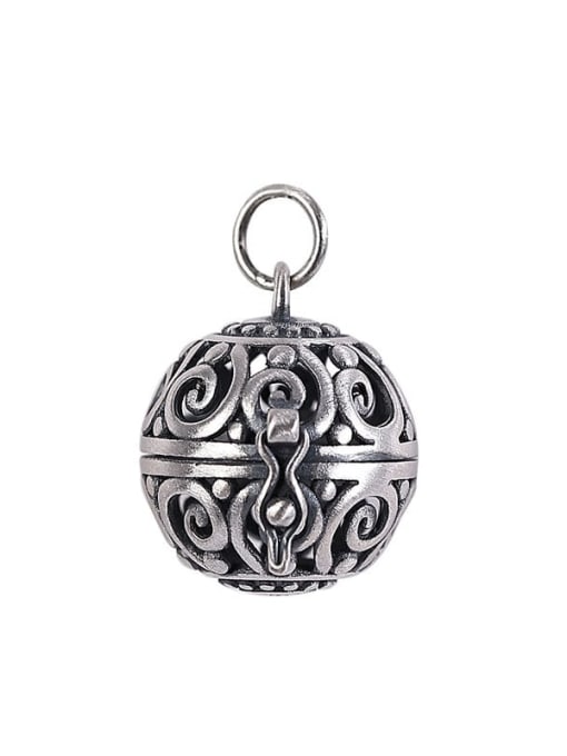 LM 925 Sterling Silver Vintage  Ball Pendant 0