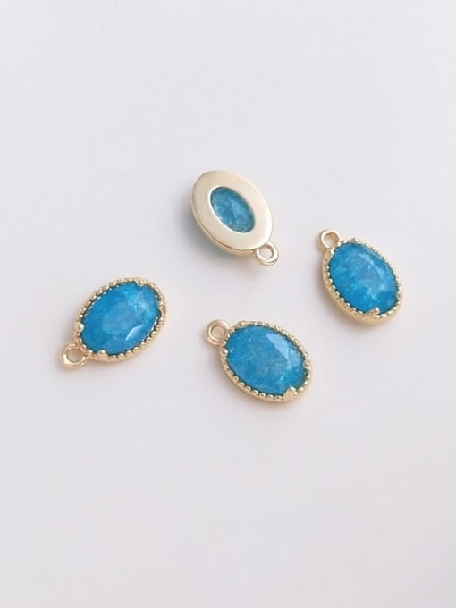 +blue Oval Pendant N-DIY-0027 Natural  Gemstone Crystal Bead Chain Multi Color Geometric Pendant Handmade Beaded Necklace