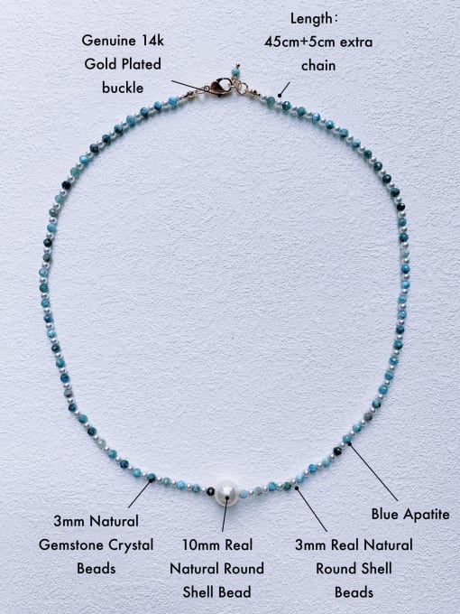 Scarlet White N-STPE-0013 Natural Gemstone Crystal Beads Chain Handmade Beaded Necklace 2