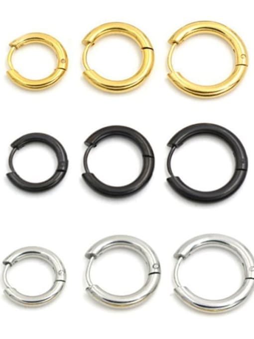 LM Titanium Steel Round Hoop Earring With 7 sizes 3