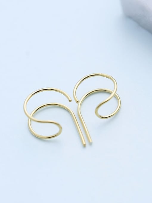 Gold Plated 925 Sterling Silver Geometric 5.5*17mm Earring