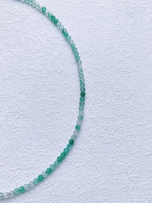green N-ST-0021 Natural  Gemstone Crystal Chain Round Bohemia  Handmade Beaded Necklace