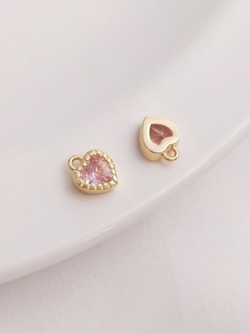 +pink Heart Pendant N-DIY-0014 Gemstone Crystal Chain Heart Pendant Minimalist Handmade Beaded Necklace