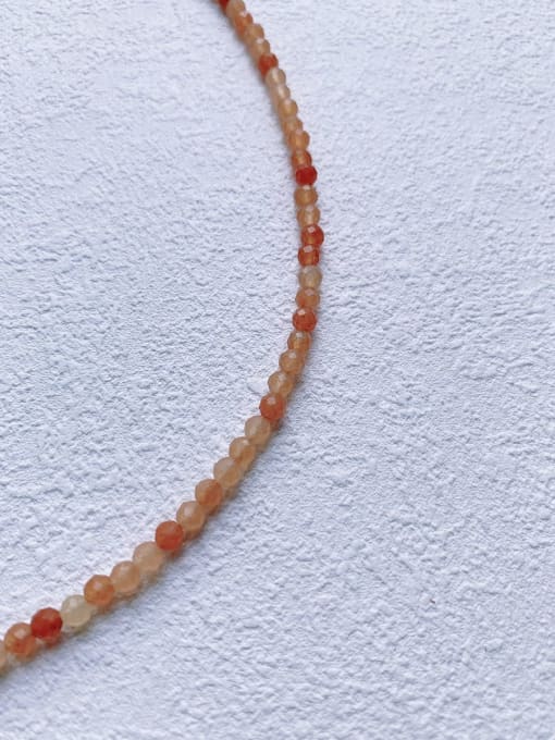 red N-ST-0030 Natural  Gemstone Crystal Chain Bohemia Handmade Beaded Necklace