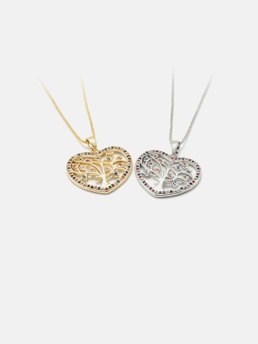 XYZ Brass Cubic Zirconia Heart Minimalist Necklace 1