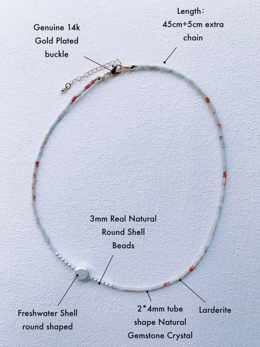 Scarlet White N-STSH-0001 Natural  Gemstone Crystal Beads Chain Handmade Beaded Necklace 2
