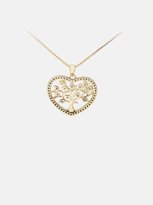 XYZ Brass Cubic Zirconia Heart Minimalist Necklace 3
