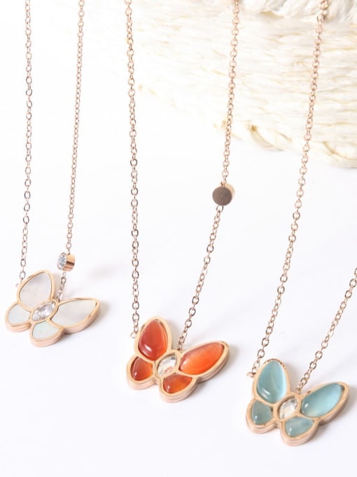 LM Titanium Shell Butterfly Trend Multiple color Necklace