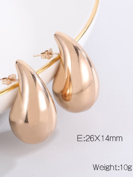 KE110326,Medium,Rose Gold Stainless steel Water Drop Dainty Drop Earring
