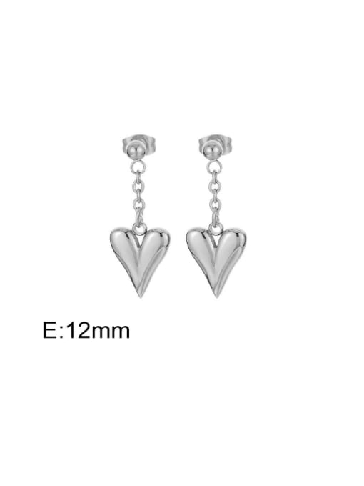 Steel Earrings KE112571 Z Stainless steel Minimalist Heart Earring and Necklace Set