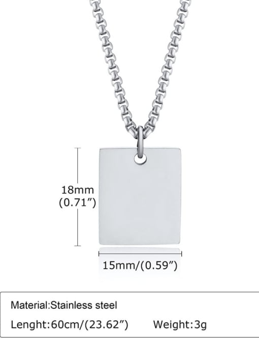 LM Titanium Steel Rectangle Necklace With two colors 2