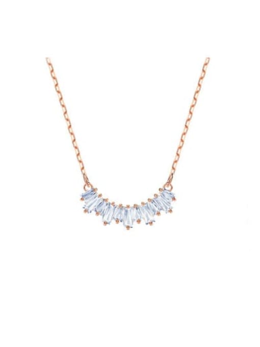 18K Gold Plated Alloy austrian Crystal White Dainty Necklace