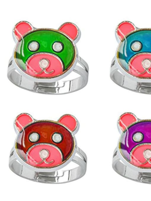 Bear Head Alloy Icon Cute Band Ring