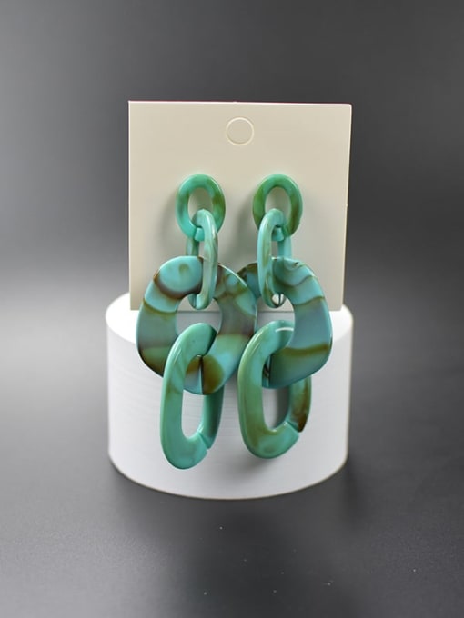 Mixed turquoise Zinc Alloy Acrylic Geometric Minimalist Drop Earring