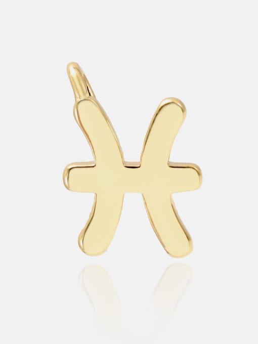 Pisces, golden smooth Brass Constellation Cute Pendant