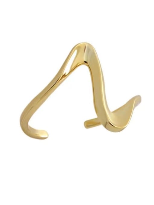 Gold Color, Free size Brass Geometric Minimalist Ring