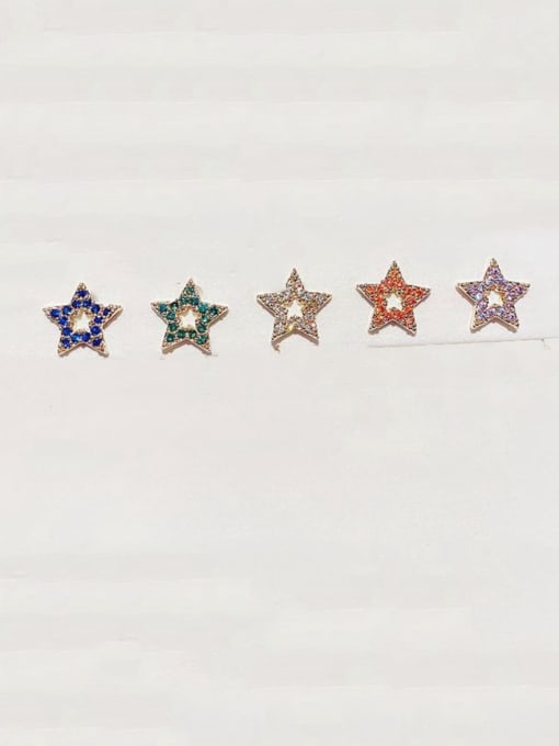 Ming Brass Rhinestone Star Minimalist Stud Earring 1