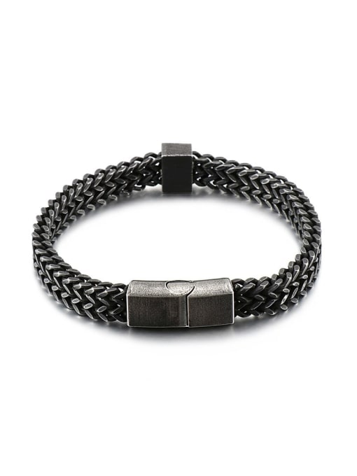 LM Titanium Steel Geometric Bracelet For Men 0
