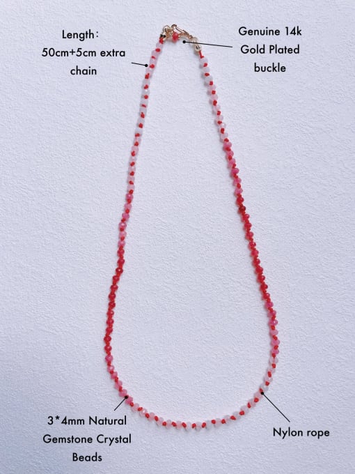 Scarlet White N-STLN-0001 Natural  Gemstone Crystal  Multi Color  Bead Chain Minimalist Handmade Beaded Necklace 3