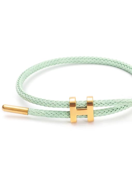 Light green Titanium Steel Adjustable Bracelet